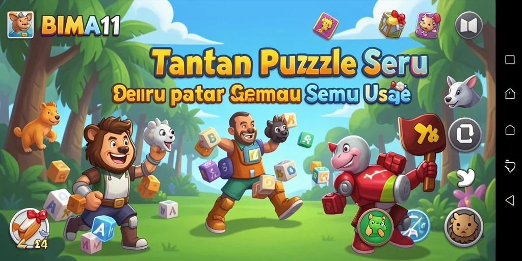 Tampilan gameplay BIMA11 yang menantang di level puzzle.