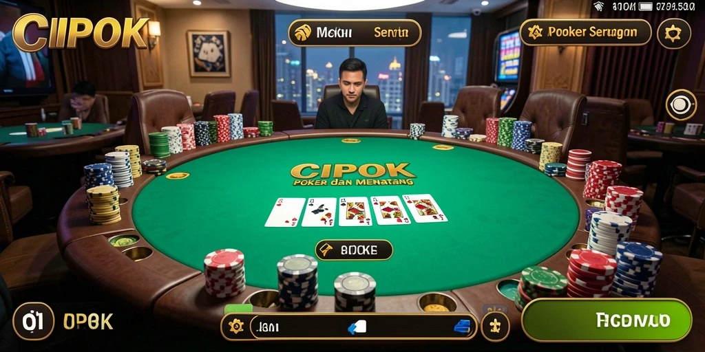 Screenshot utama menampilkan gameplay seru di CIPOK dengan pemain aktif.