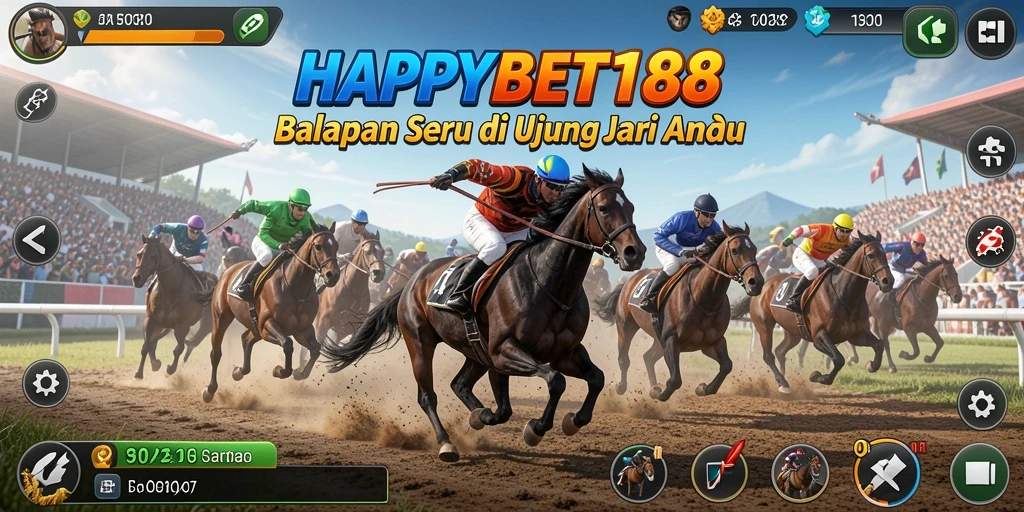 Gameplay balapan seru di <strong>HAPPYBET188</strong> dengan grafis menawan.