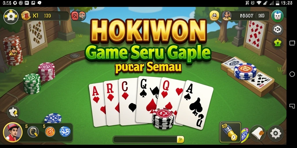 Tampilan gameplay HOKIWON yang seru dalam permainan Gaple.