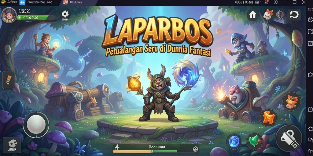 Screenshot gameplay LAPARBOS menunjukkan petualangan epik di dunia fantasi.