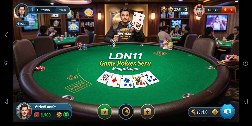 Tangkapan layar LDN11 menampilkan aksi seru permainan Poker.