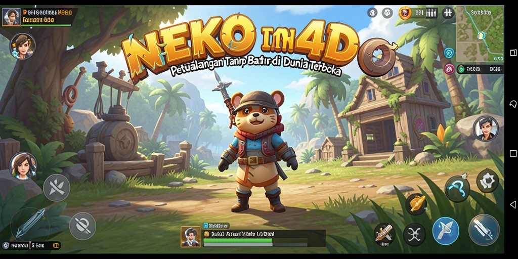 Screenshot gameplay NEKO4D yang menampilkan dunia terbuka yang luas.