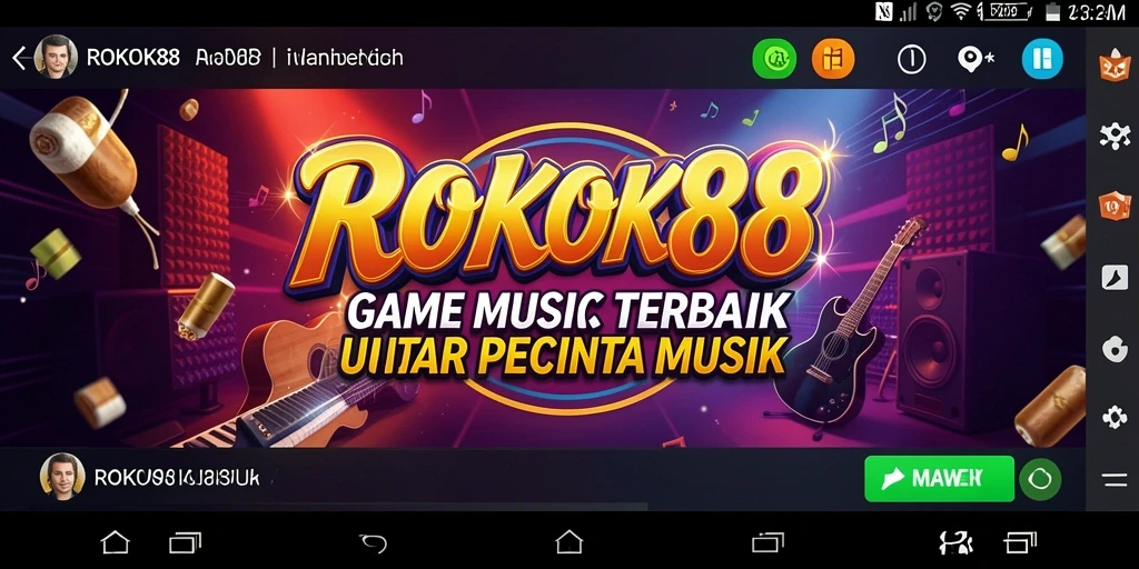 Tampilan gameplay ROKOK88 yang menampilkan koleksi musik lengkap.