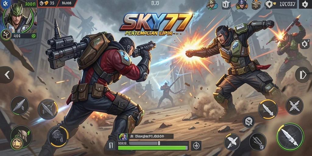 Gameplay SKY77 menampilkan pertarungan epik dan strategi mendebarkan.