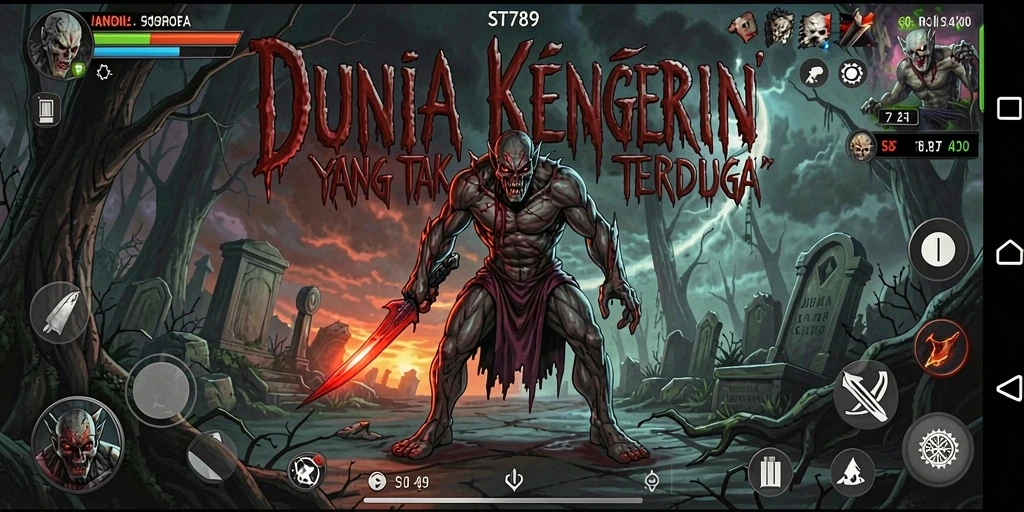 Tangkapan layar utama ST789 menampilkan momen mendebarkan dalam suasana horror.