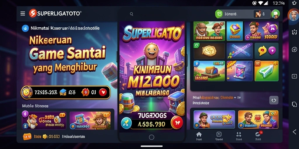 Tampilan gameplay SUPERLIGATOTO yang menarik dengan berbagai tantangan seru.