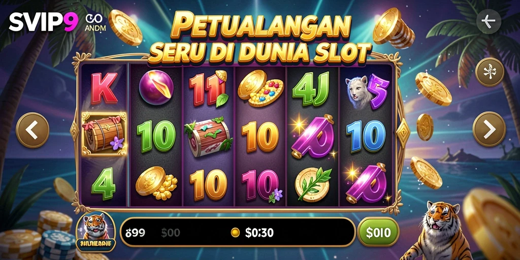 Tangkapan layar gameplay SVIP9 menampilkan serunya bermain Slot dengan grafis menarik.