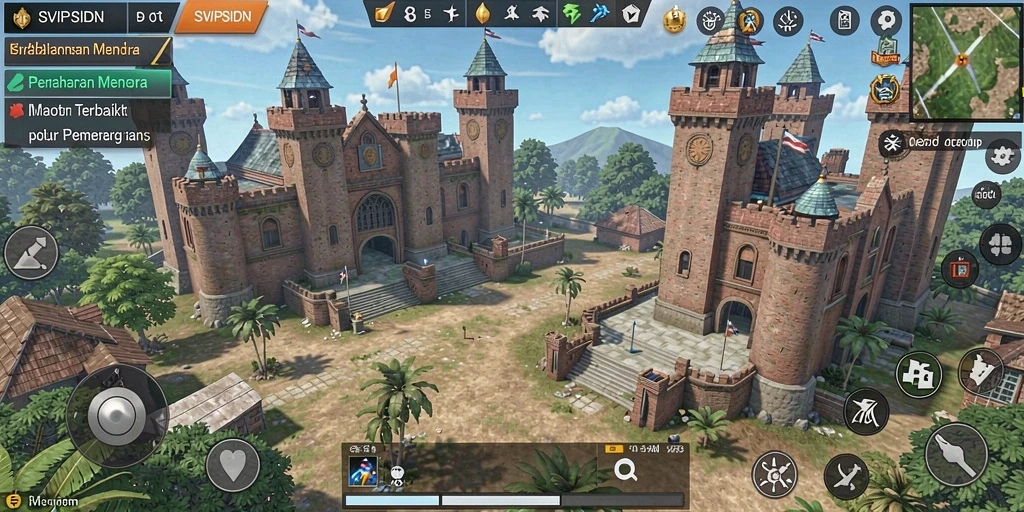 Screenshot gameplay SVIPSIDN menampilkan aksi pertahanan menara yang menegangkan.