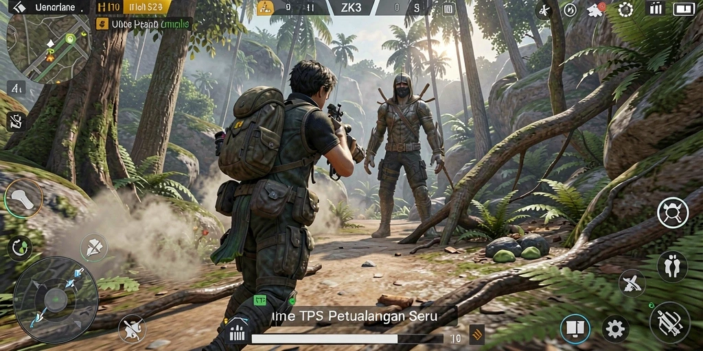 Screenshot ZK3 menampilkan aksi tembak-menembak mendebarkan dalam gameplay TPS.